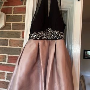 Black and Beige Cocktail Dress